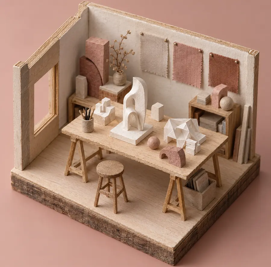 Illustration of marketing and creative businesses equipment and workspace